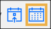 Calendar icon with yellow highlight box around it.